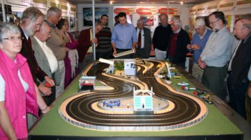 Members Viewing Scalextric track in visitors centre